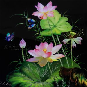 Tranh sơn mài hoa sen