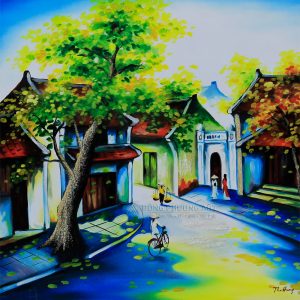 Tranh sơn mài phố cổ Hà Nội