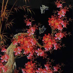 Tranh sơn mài đào đen treo tường