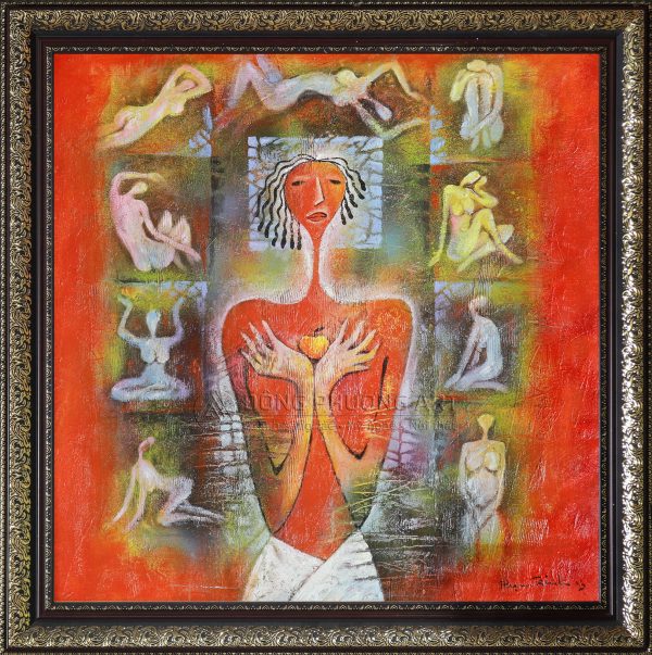 Tranh sơn dầu Phạm Trinh "Tâm Trạng Người Đàn Bà"